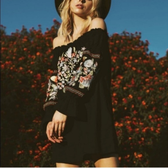 Free People Fleur Du Jour Embroidered Mini Dress Size XS - Picture 10 of 16
